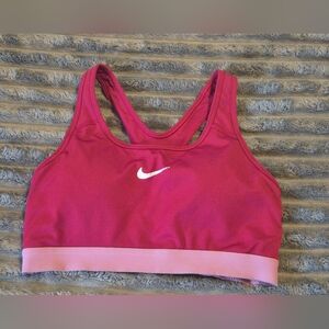 Nike Dri-Fit Sports Bra Padded Racerback Activewear Size M Red/Pink